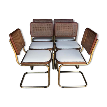 6 chaises cesca Marcel Breuer Italie 1970