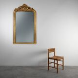 Baroque Mantel Mirror in Carved Wood and Gilded Plaster, France ca. 1850