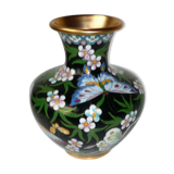 Butterfly partitioned brass vase