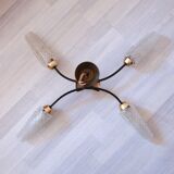 Lustre 4 tulips and brass