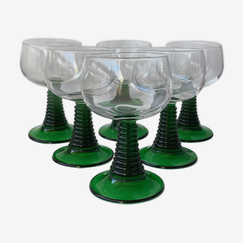 6 verres d'Alsace Roemer spiral foot