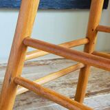 Vintage solid blond wood bar stool