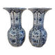 2 large vases known as trumpet vases from Delft Royal