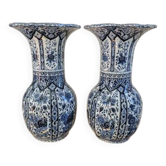 2 large vases known as trumpet vases from Delft Royal