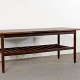 Table basse danoise vintage du milieu du siècle à deux niveaux en Afromosia.