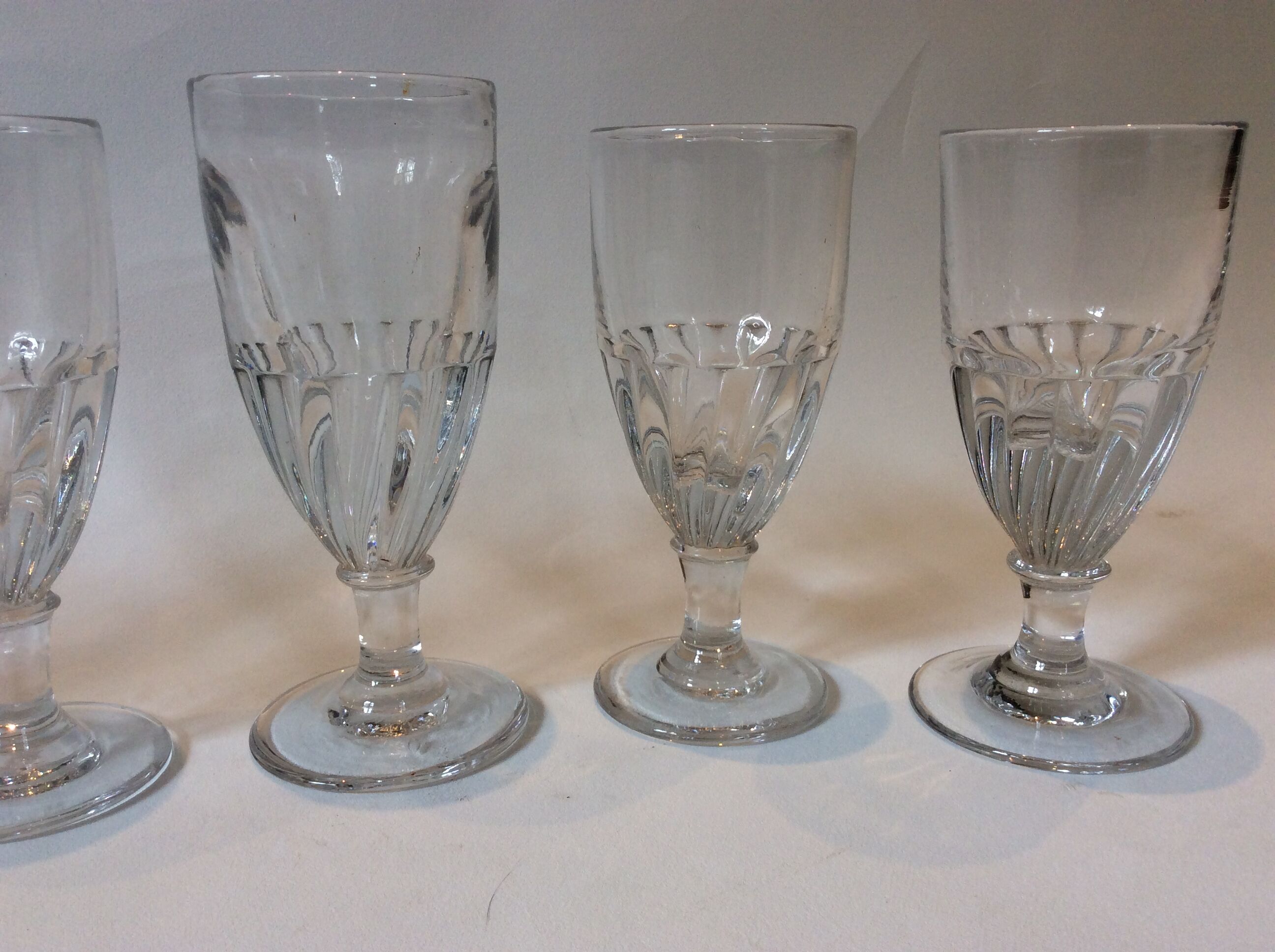 8 blown flared glasses