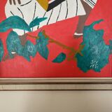 Painting Siv Holme 1971 / African Man Playing a Drum