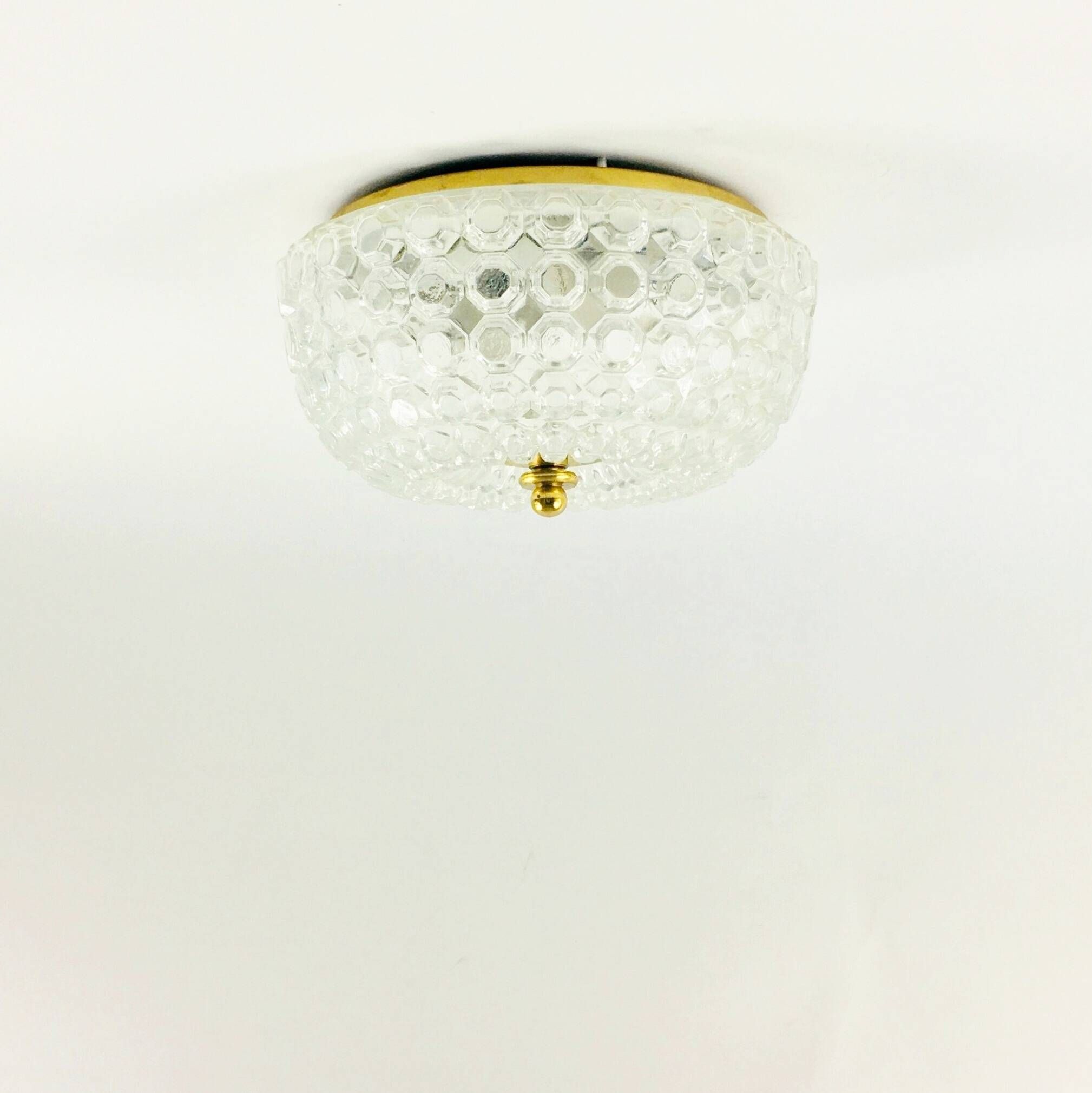 Large Mid-Century Bubble Glass Flush Mount/Ceiling Light by Helena Tynell for Limburg, Germany, 1960