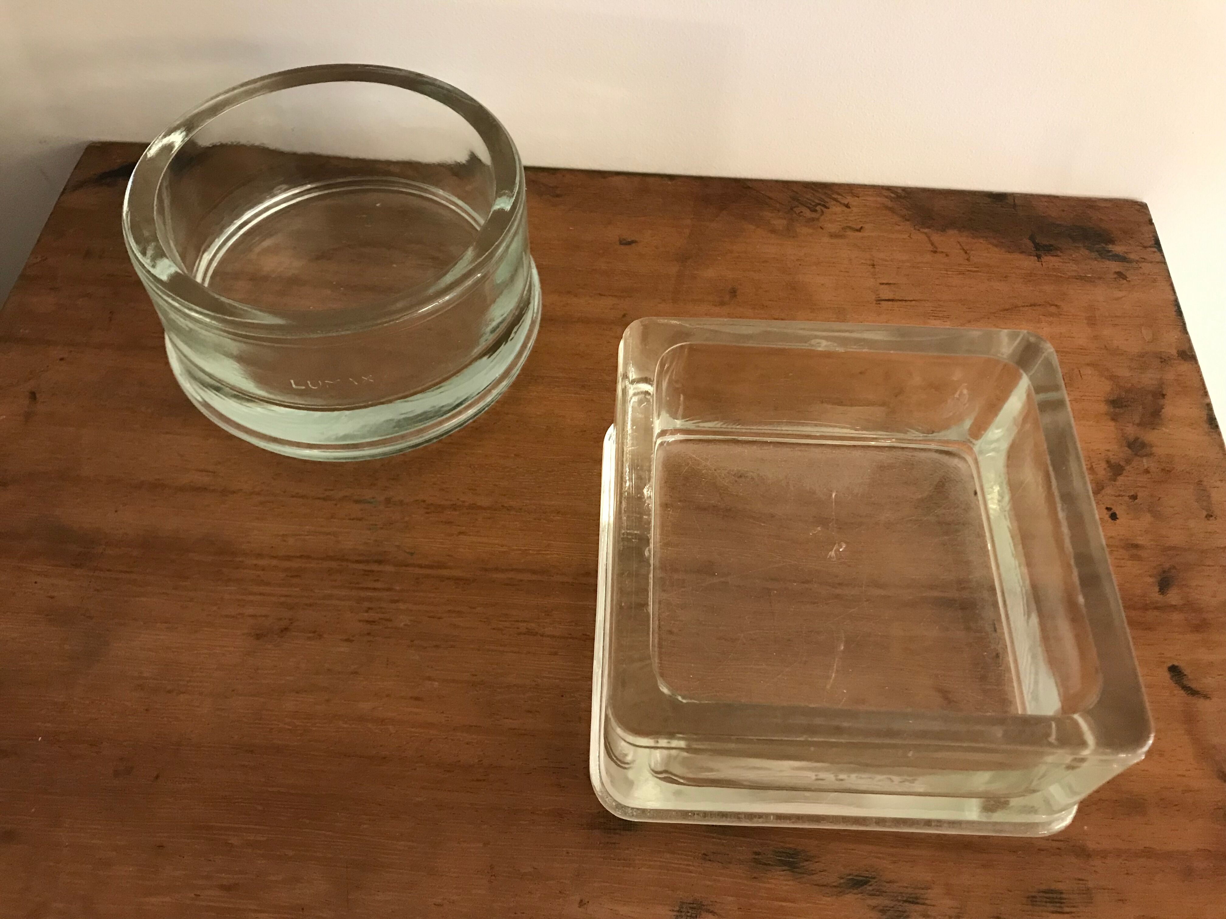 Lot of two glass-paved ashtrays Lumax 1950