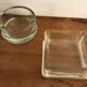 Lot of two glass-paved ashtrays Lumax 1950