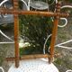 Antique turned wooden mirror in bamboo style H.47cm.