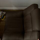 Fauteuil en cuir marron