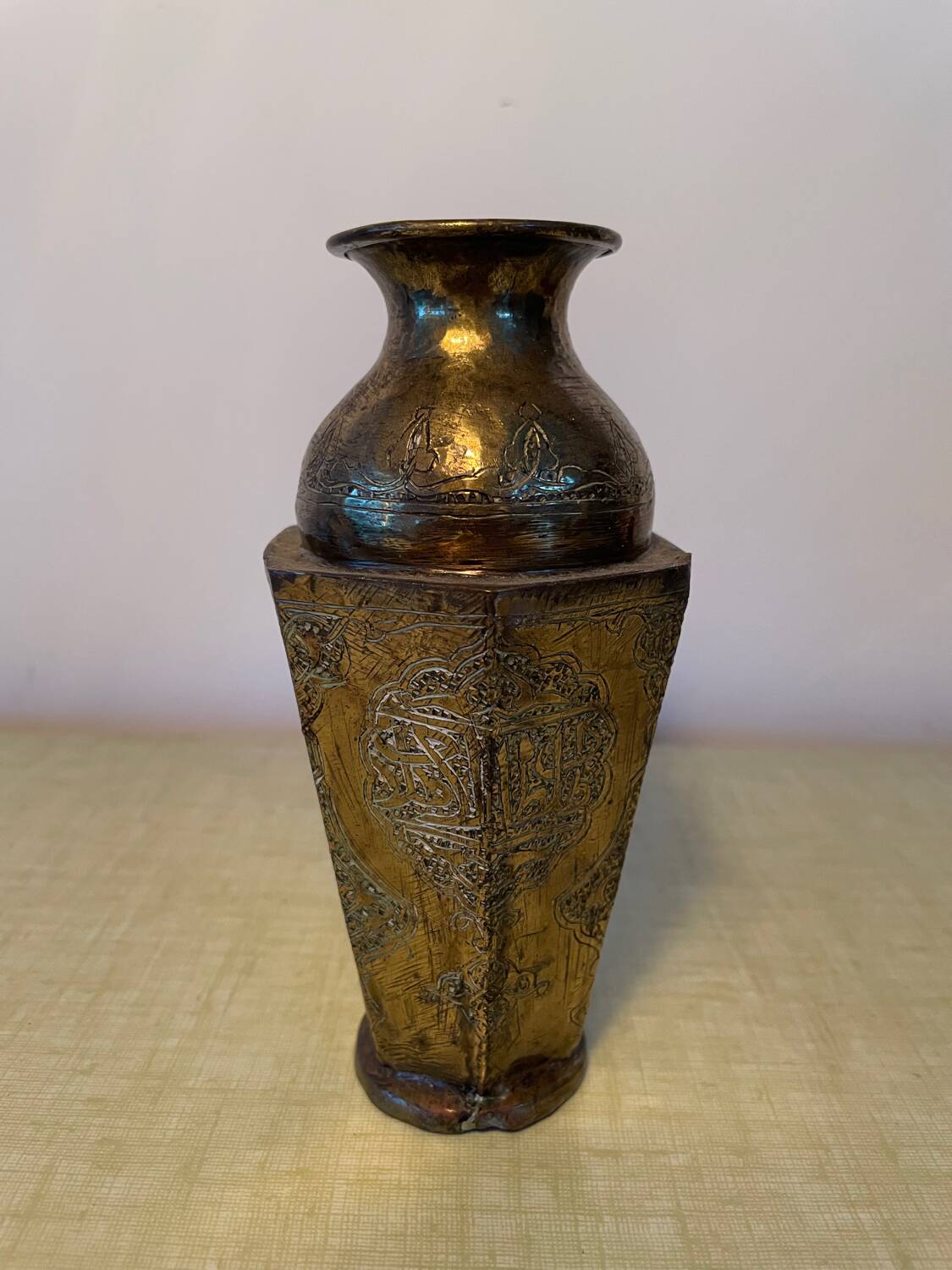 Old brass vase