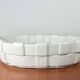 Vintage Italian woven basket in white ceramic