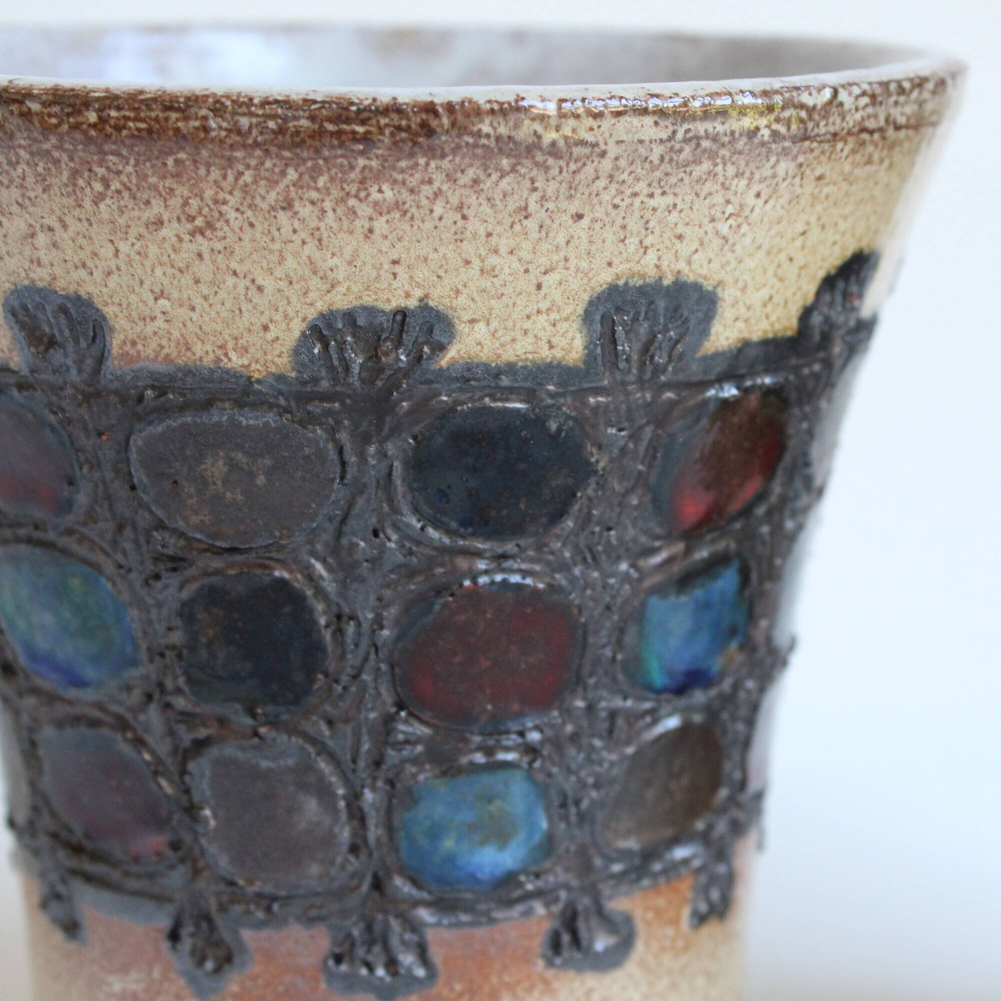 Pair of vintage brutalist Perignem vases