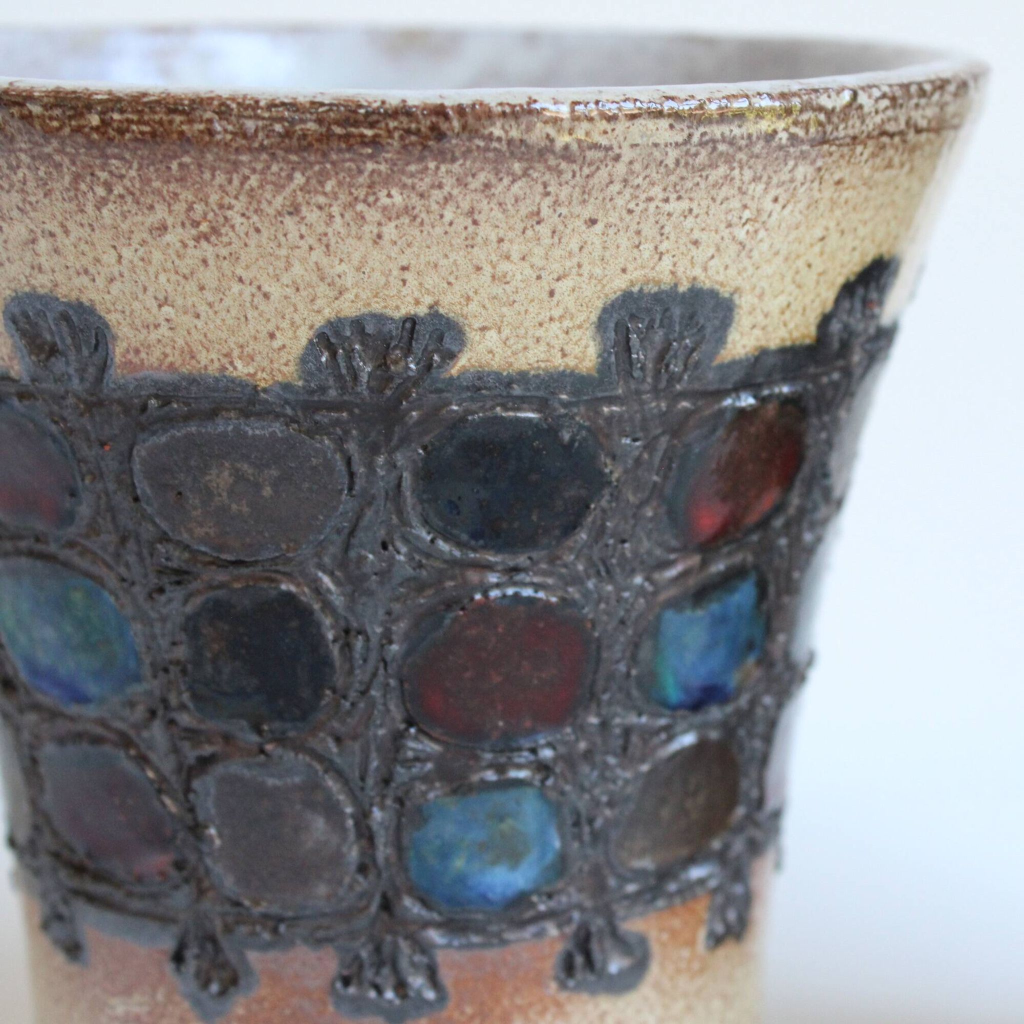 Pair of vintage brutalist Perignem vases