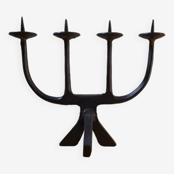Brutalist wrought iron candlestick, 1960s