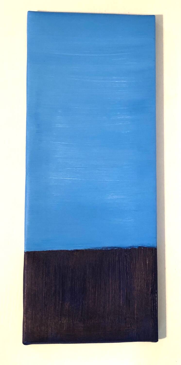 Abstract Blue Oil Painting