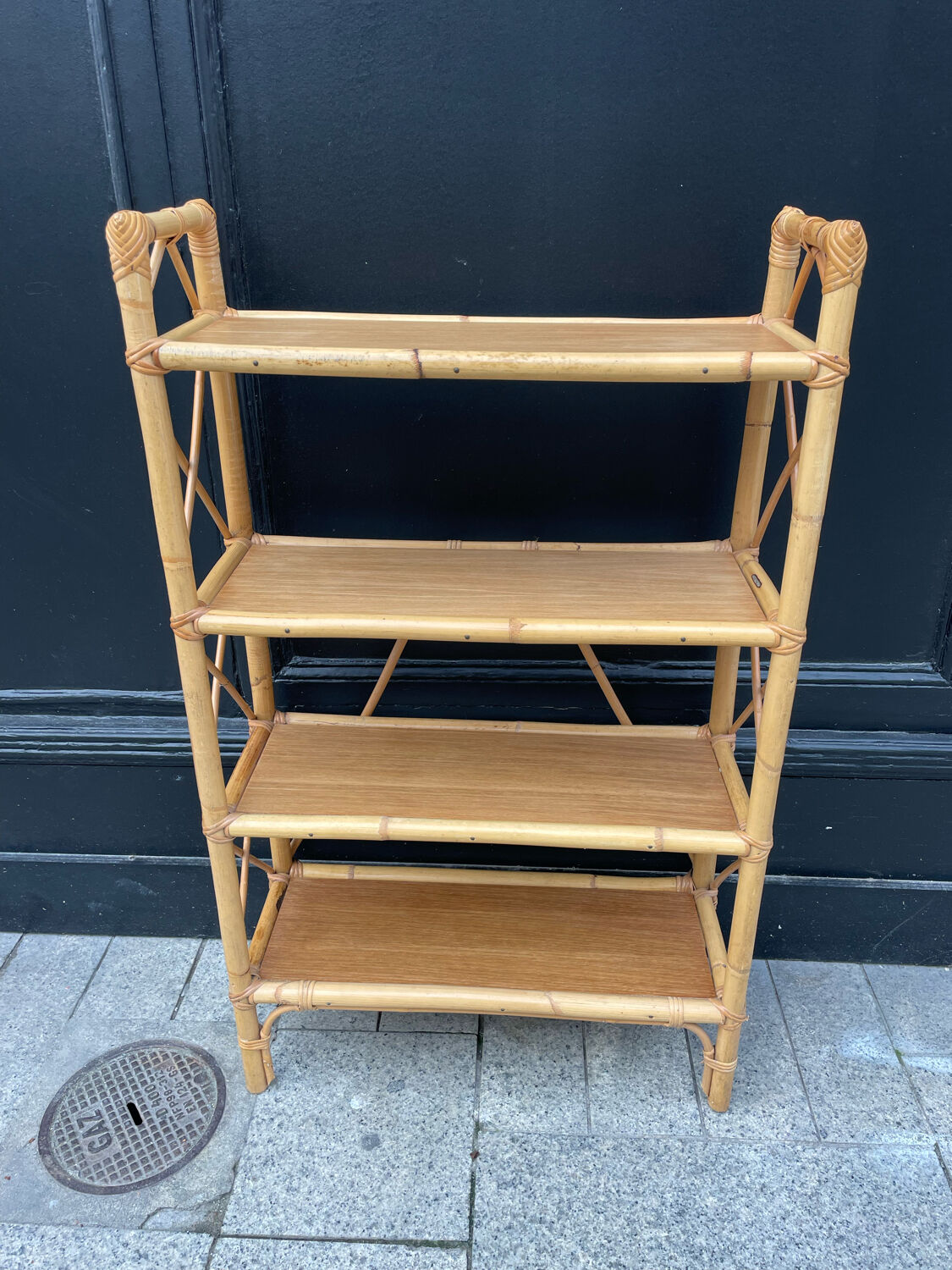 Vintage rattan shelf