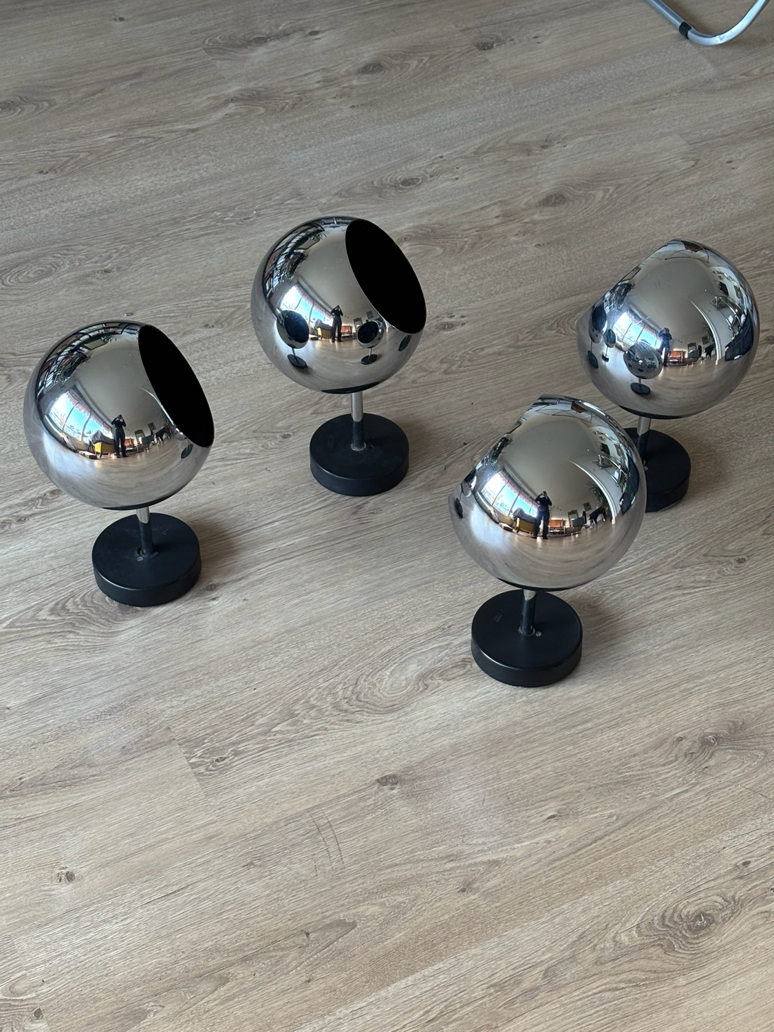 Space Age chrome wall lights, Germany 1970