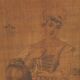 Tapisserie ancienne sur toile « Lecture de la lettre » XIXème s.