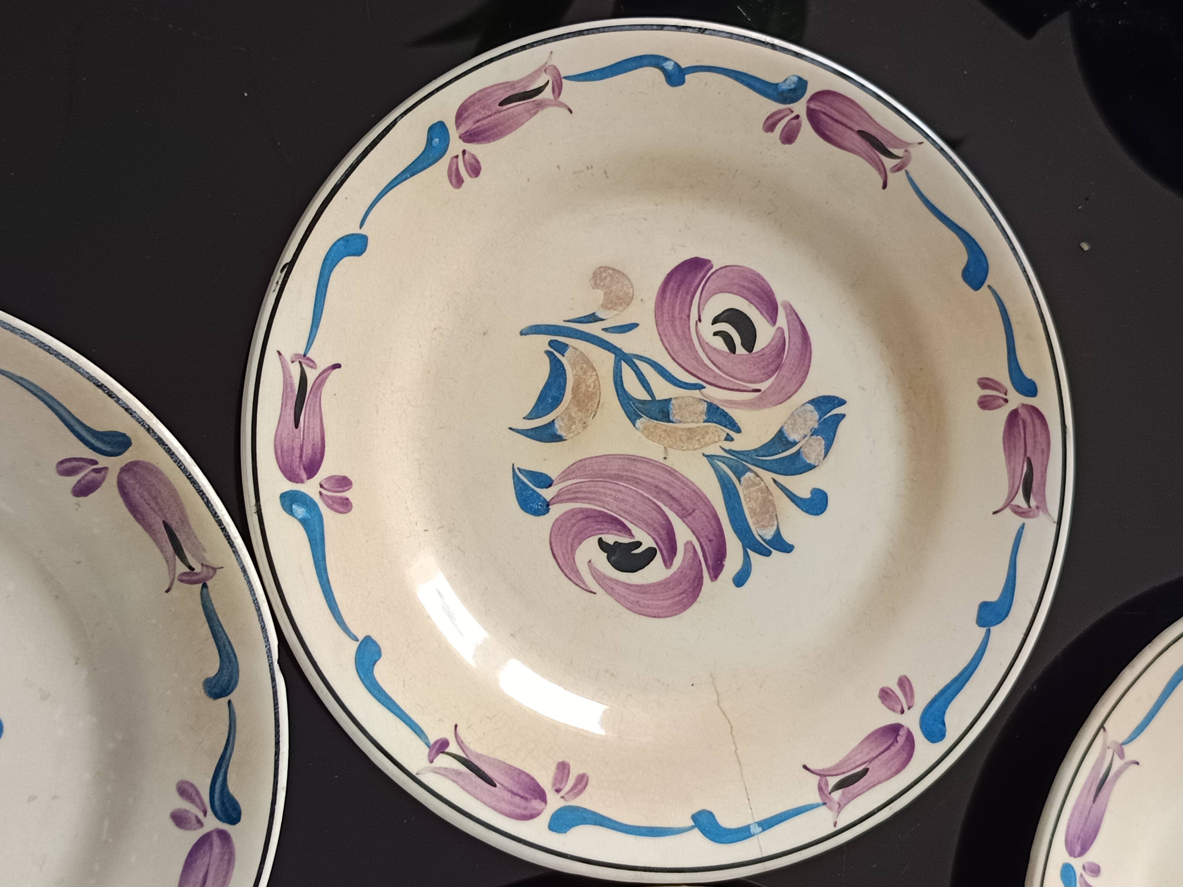 Set of 5 plates from 1930 signed Marcel Goupy