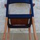 Fauteuil bridge Stella en bois et tissu, années 50