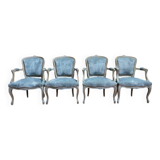 Set of 4 Louis XV style cabriolet armchairs