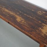 Table d'appoint ou bureau vintage en pin rustique français, années 1950
