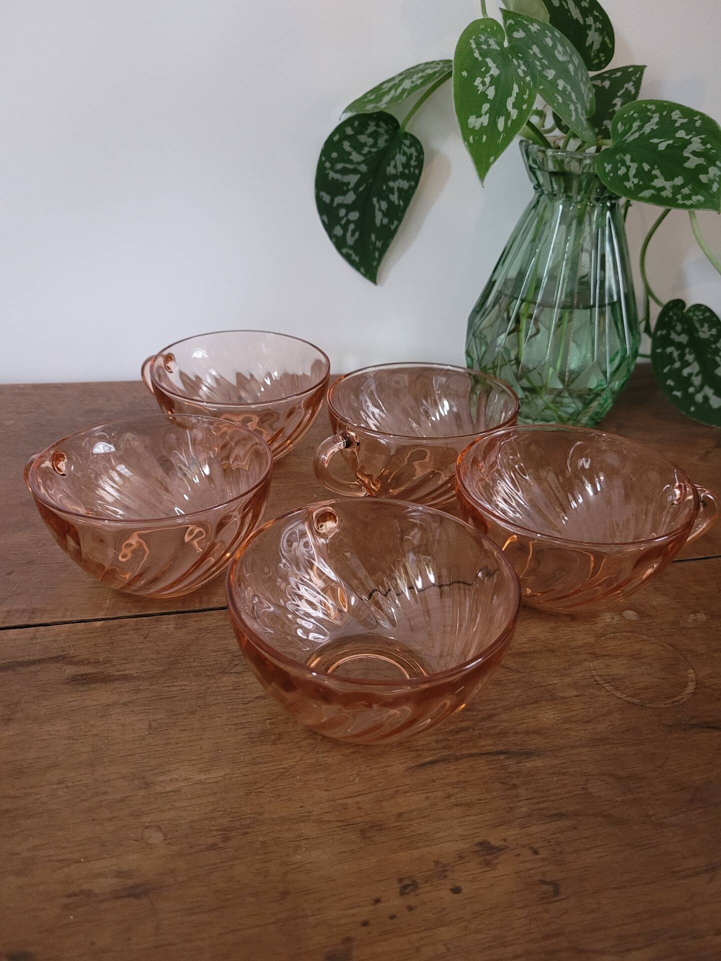 Set of 5 Rosaline Arcoroc coffee cups