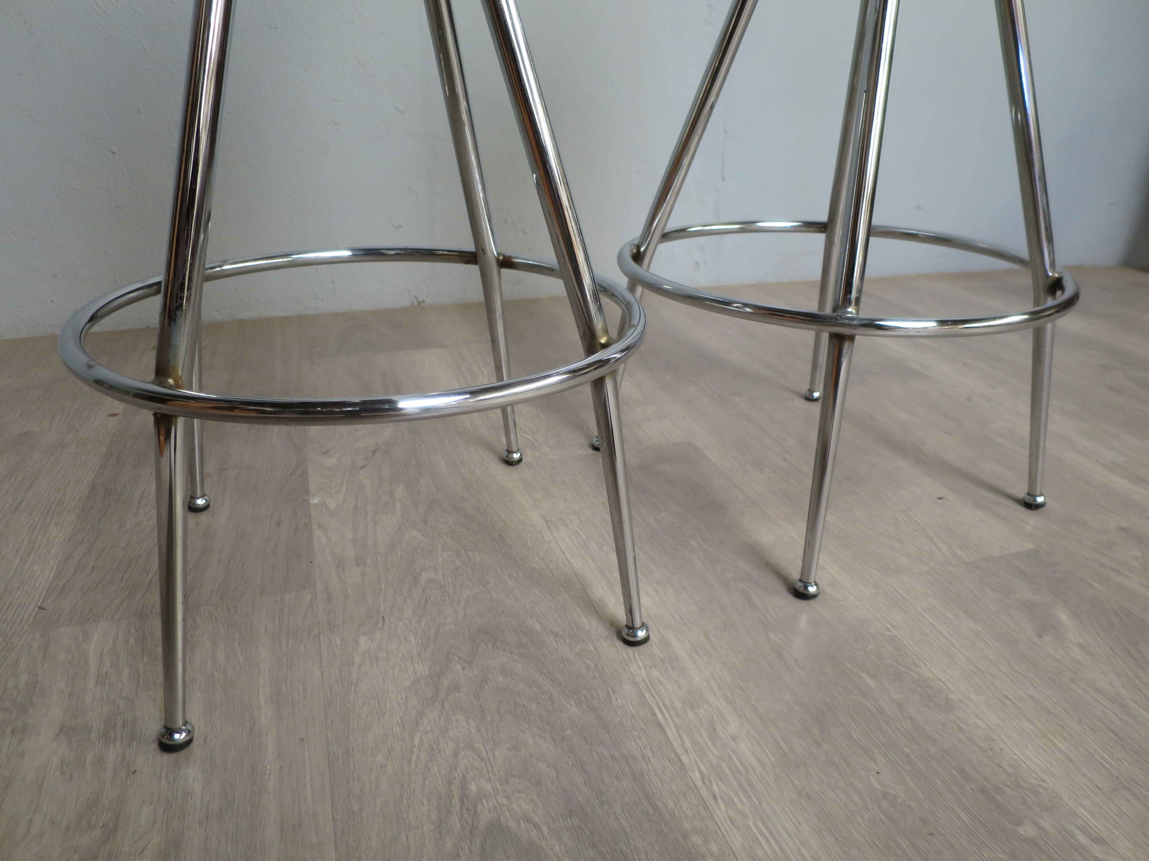 Pair of 60s chrome designer stools