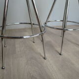 Pair of 60s chrome designer stools