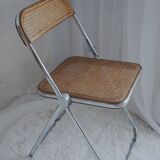Vintage design cane folding chair: Giancarlo Piretti
