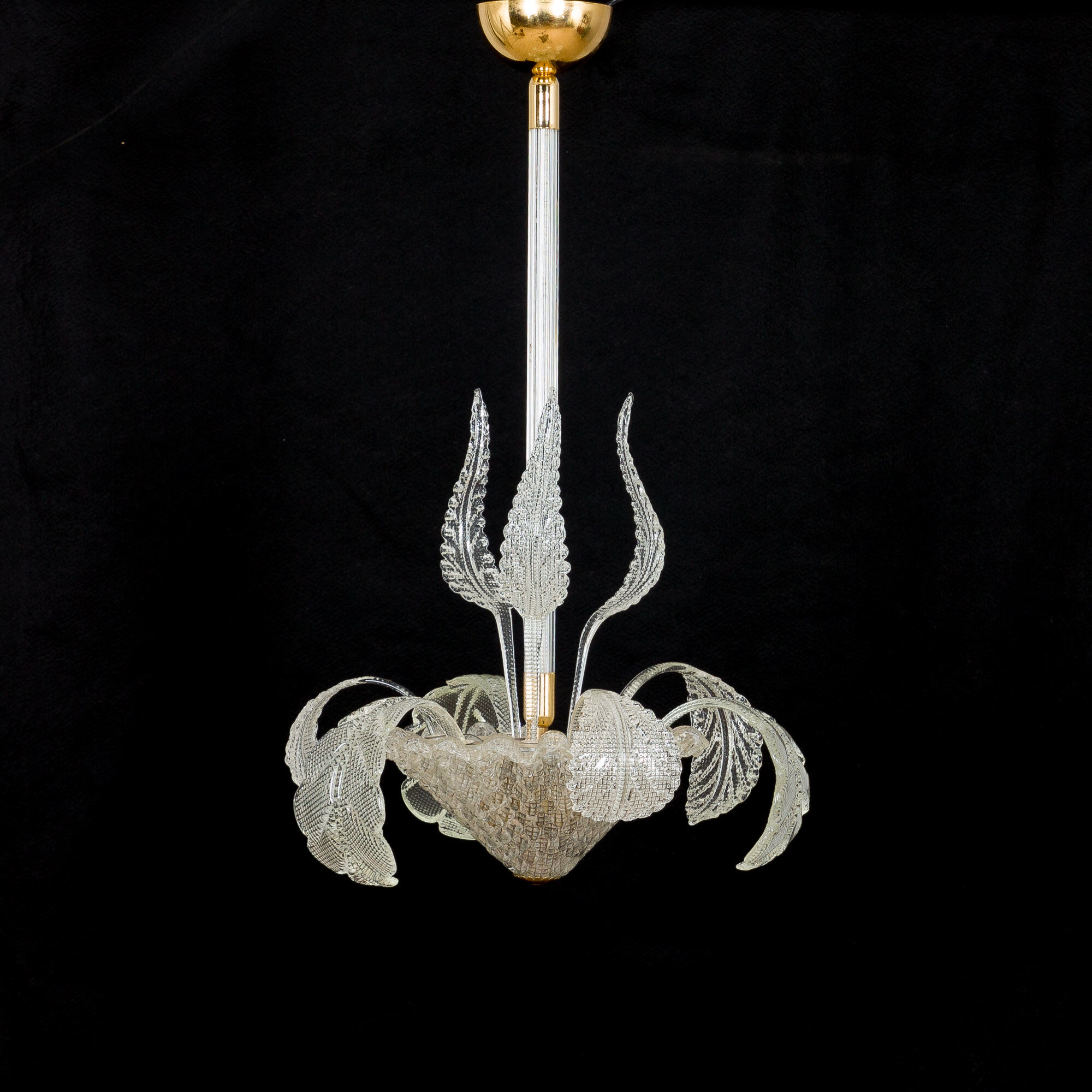 Murano glass leaves chandelier, Italy 1950