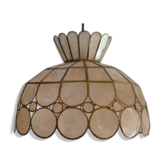 Hanging lamp brass and mother of pearl