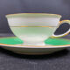 Complete set of 12 Art Deco fine porcelain cups and saucers Ros.