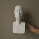 Vintage design vase 70s enamelled ceramic bust sculpture head face