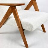 Vintage Ivory White Boucle Model B-310 Armchair, 1970s