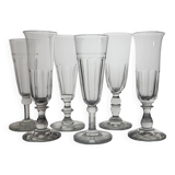 6 flutes à champagne XIXème / dépareillées