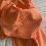 Antique dyed damask tablecloth, monogrammed SW or MS - cotton - 225x145 cm