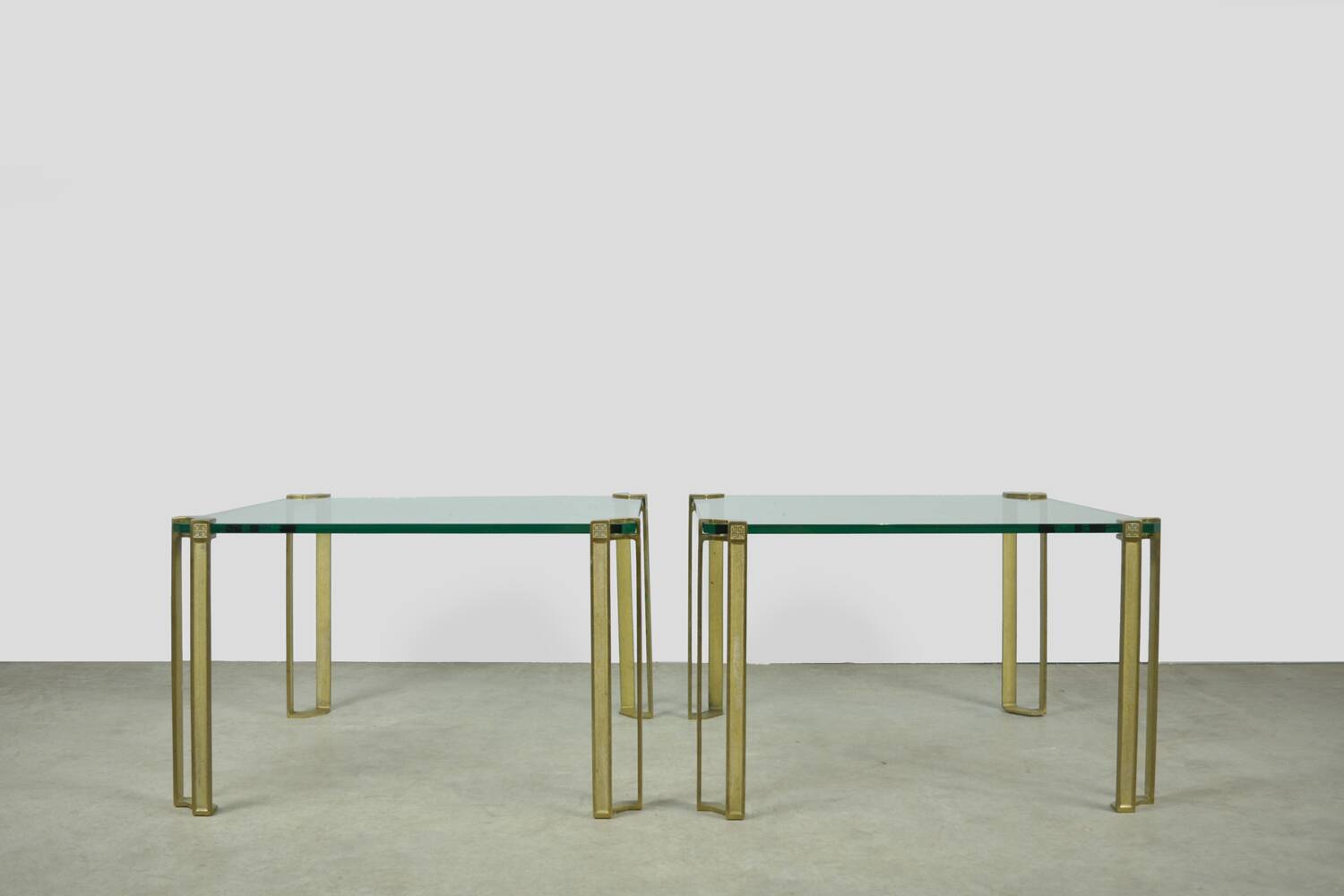 GLASS & BRASS coffee table by Peter Ghyczy, 1970s