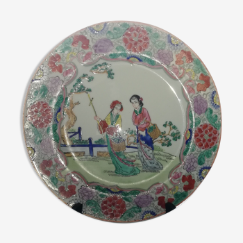 Assiette décorée main Chine