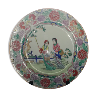 Assiette décorée main Chine