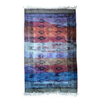 Contemporary artistry meets vintage Bukhara rug, 95cm x 154cm, 1950s