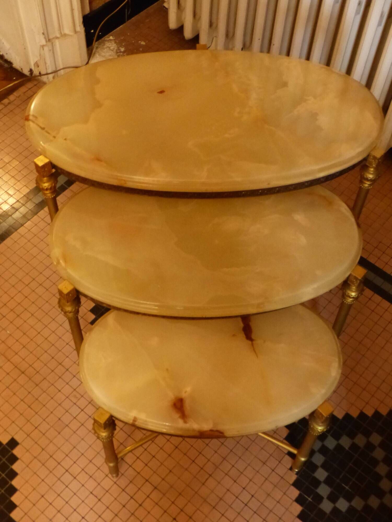 Nesting tables marble and brass 1960