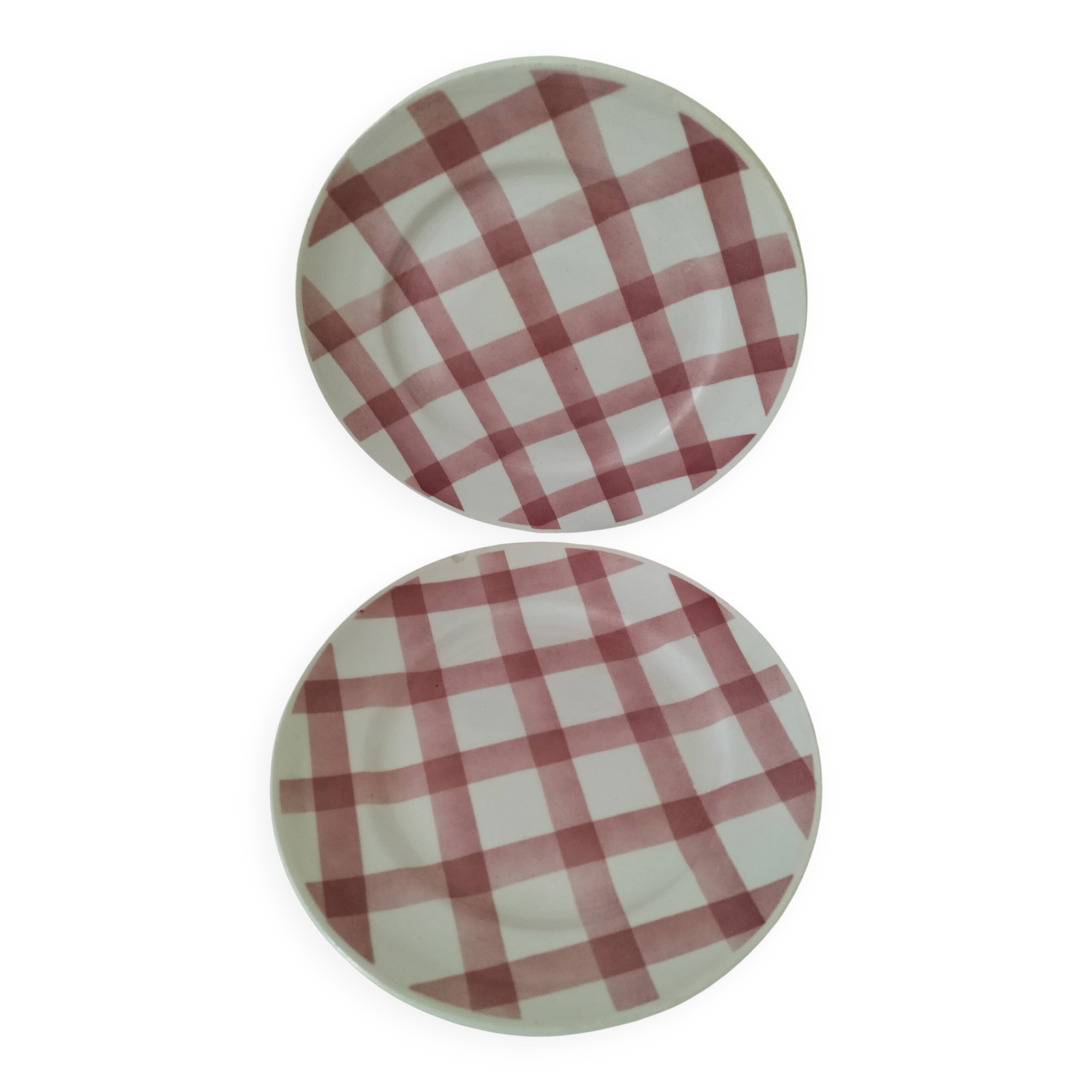 Set of dessert plates Moulin des Loups model Pink Tablecloth – 1950s