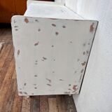 White patinated chest of drawers vintage feet compass