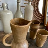 Stoneware pitcher and tumbler service