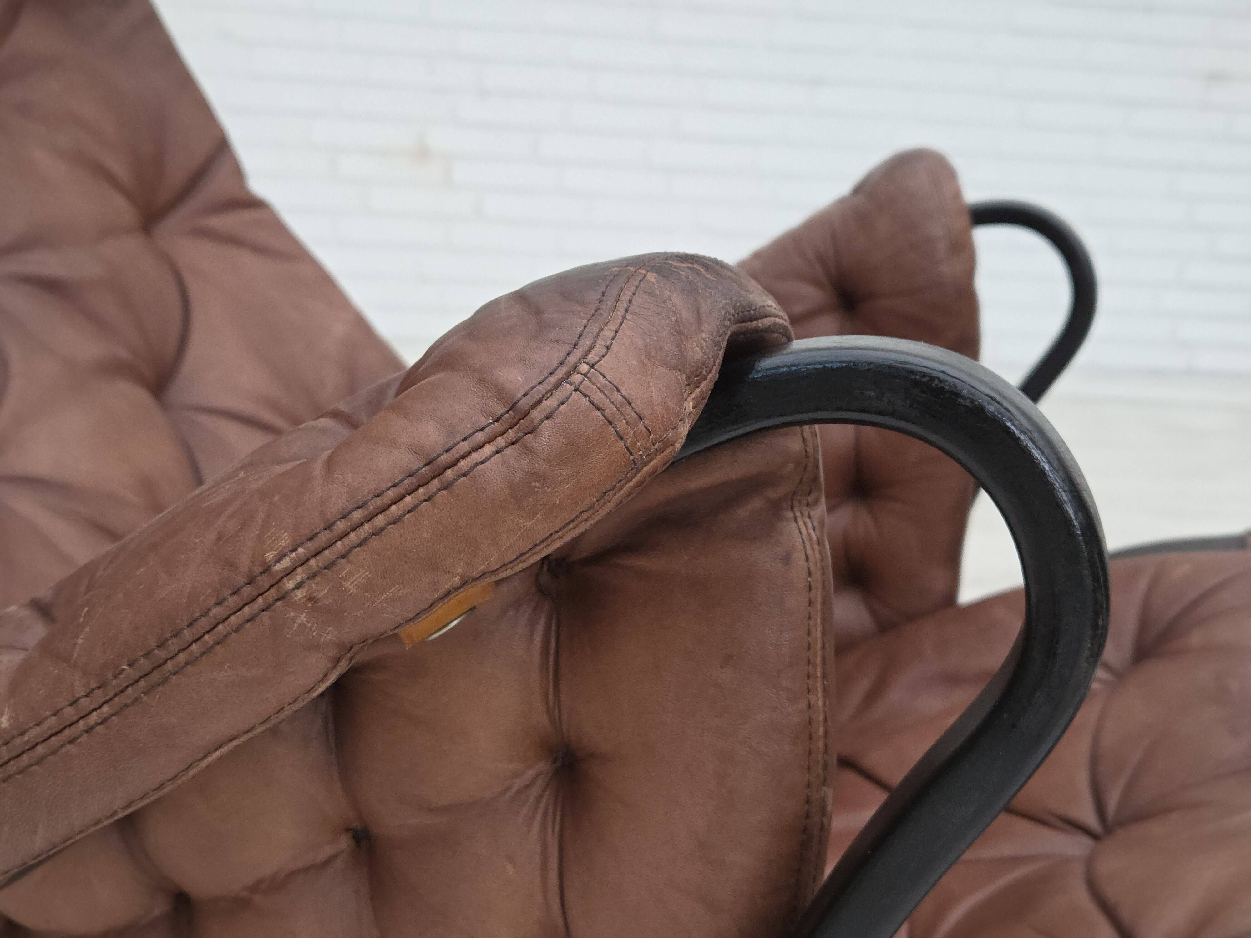 1970s, Swedish design by Bruno Mathsson, model "Pernilla",  leather.