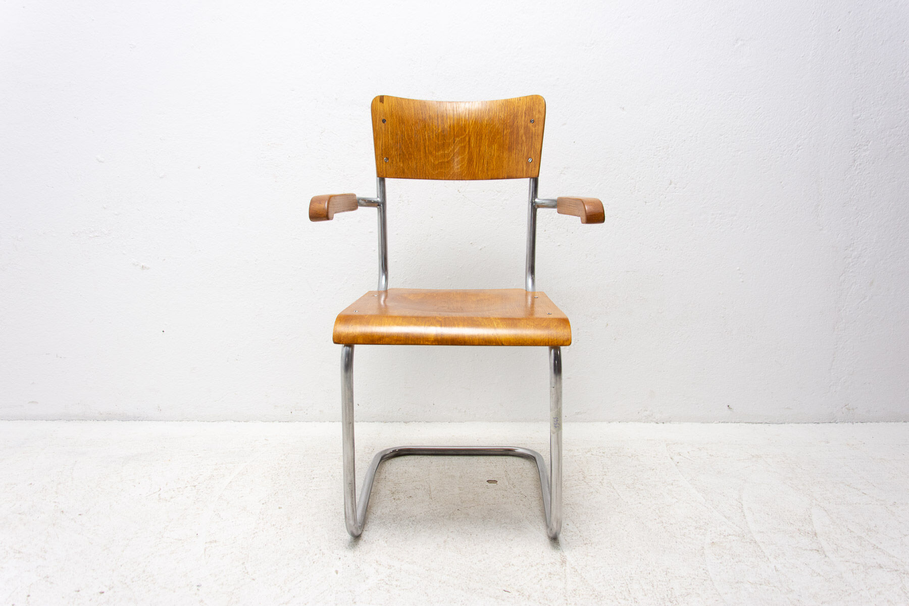 Modernist B43F tubular desk chair by Mart Stam, 1950s